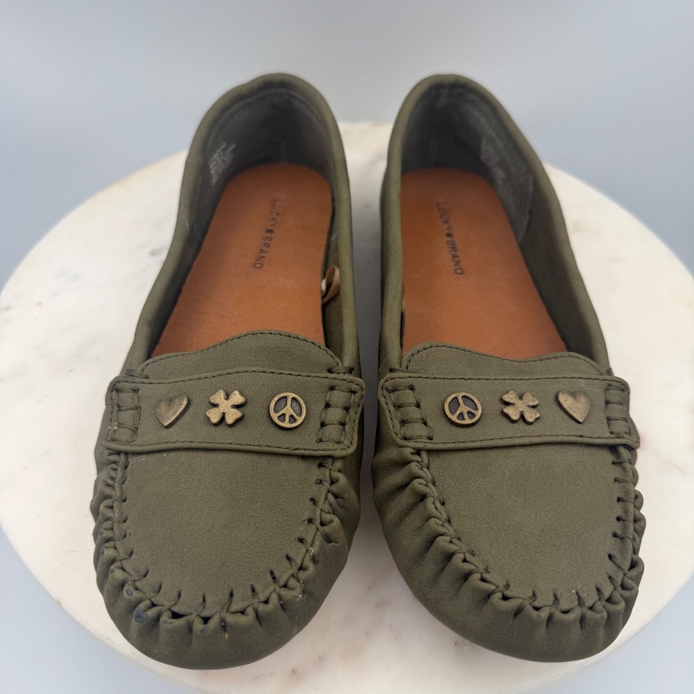 Lucky Brand Astuddi Loafers Women 8 Green Boho
